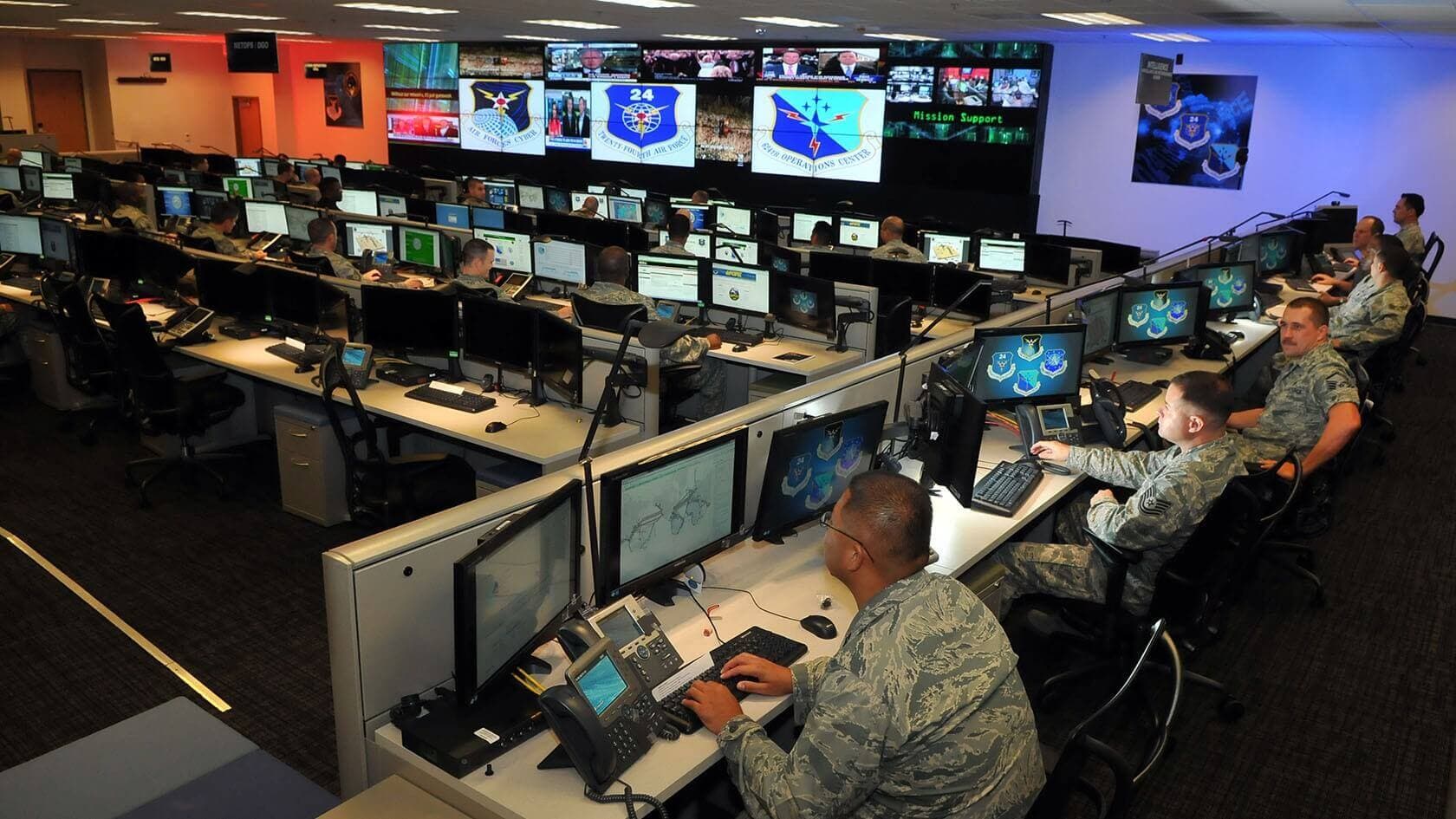 Cyber Warfare Operations (1B4X1) Airmen at work