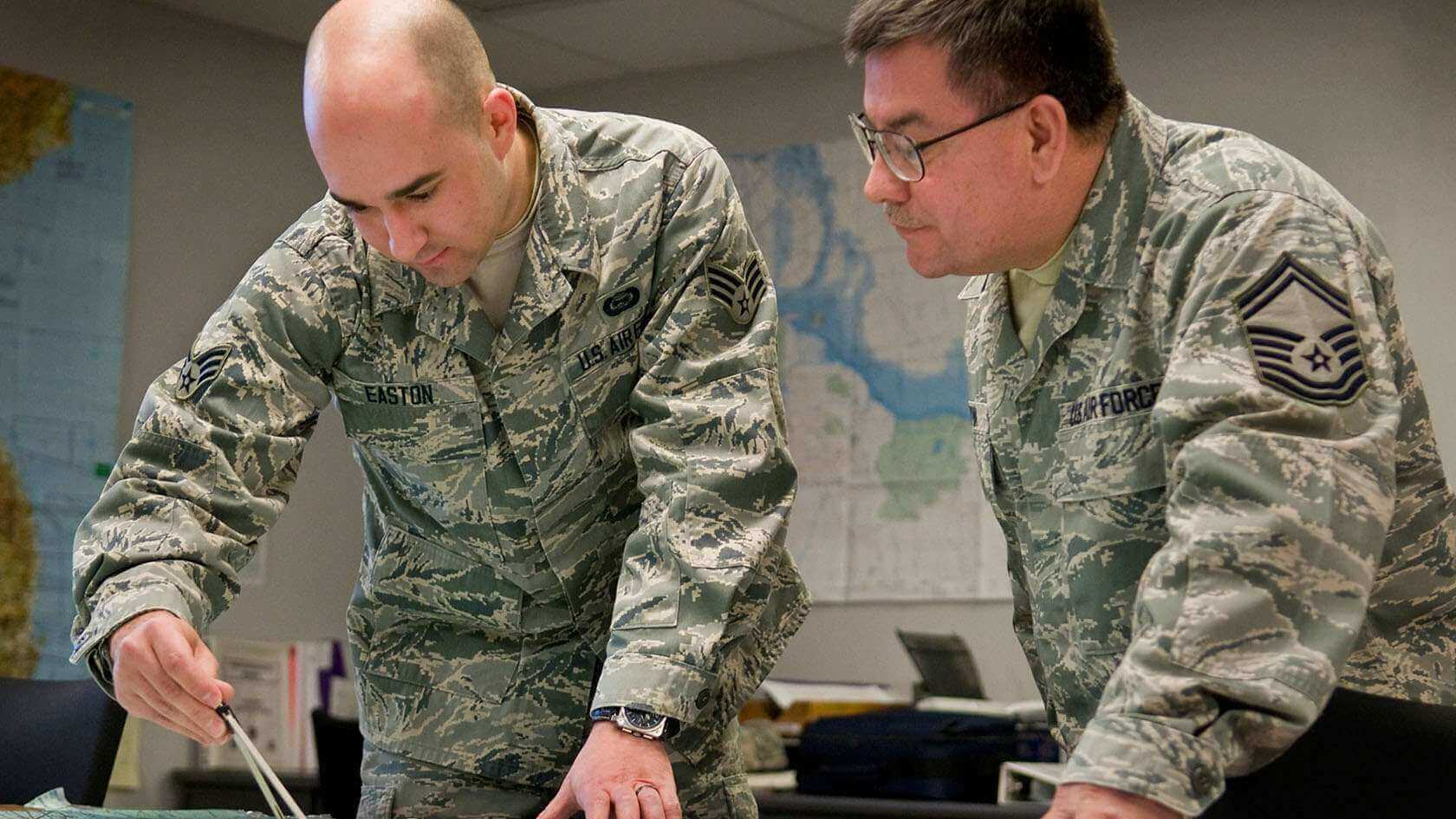Geospatial Intelligence (1N1X1) Airmen at work