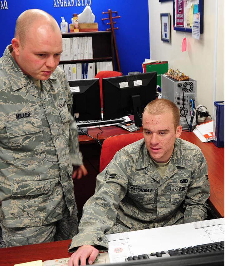 Contingency and Wartime Plans (2G0X1) Airmen at work
