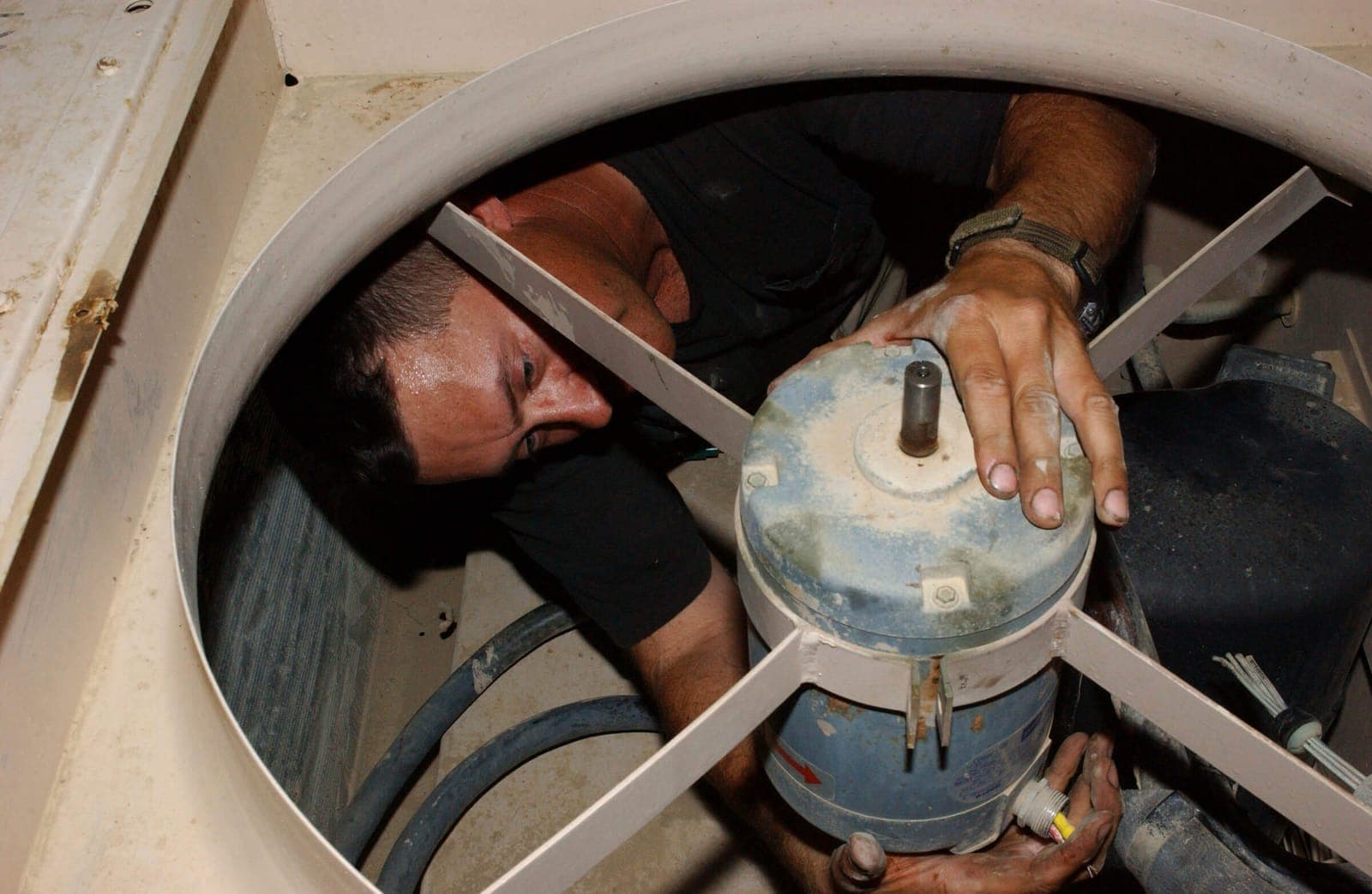 Heating, Ventilation, Air Conditioning, and Refrigeration (3E1X1) Airmen at work