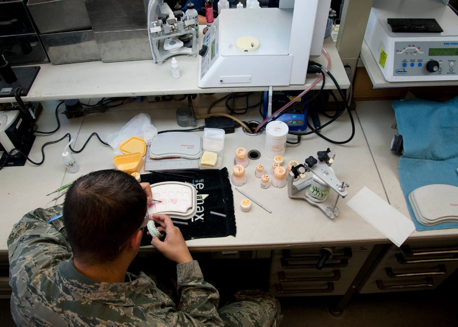 Dental Laboratory (4Y0X2) Airmen at work