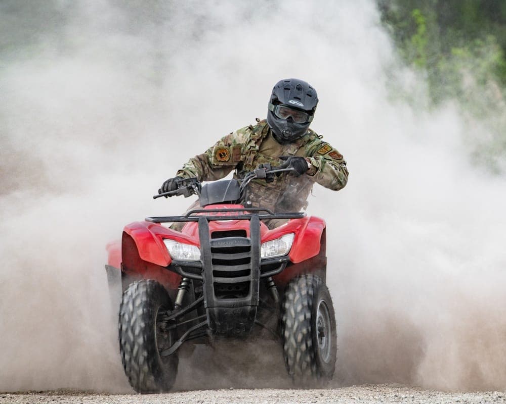 Security Forces Airman on a patrol at an Air Force base