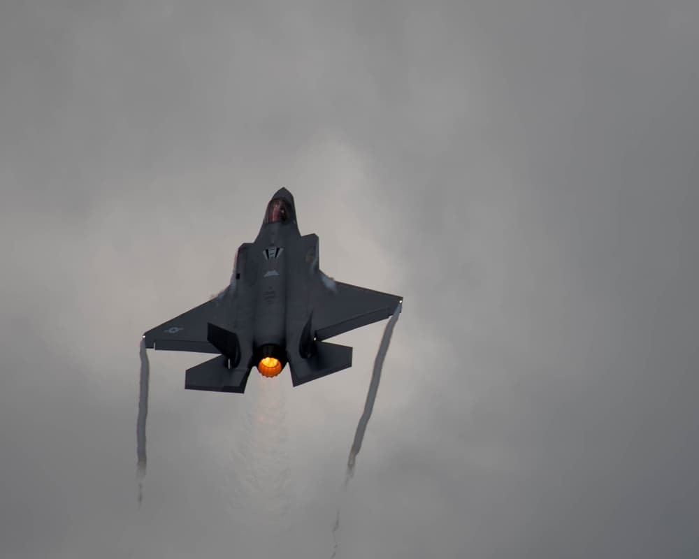 Air National Guard F-35A Lightning II and F-16 aircraft during Northern Lightning exercise at Volk Field, Wisconsin
