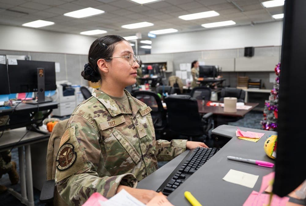 Airman reviewing assignment preferences on vMPF