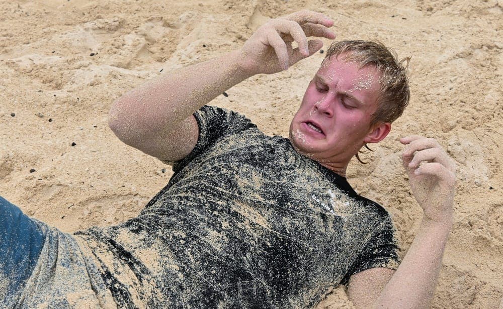 Air Force Special Warfare recruits conducting beach training exercises