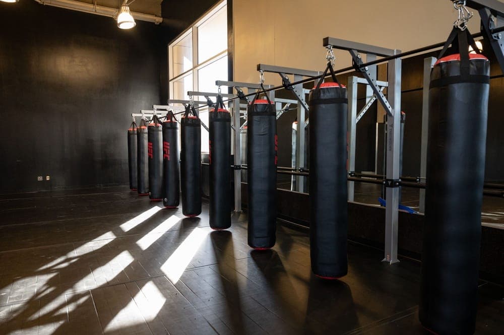 Renovated fitness center at a deployed Air Force installation