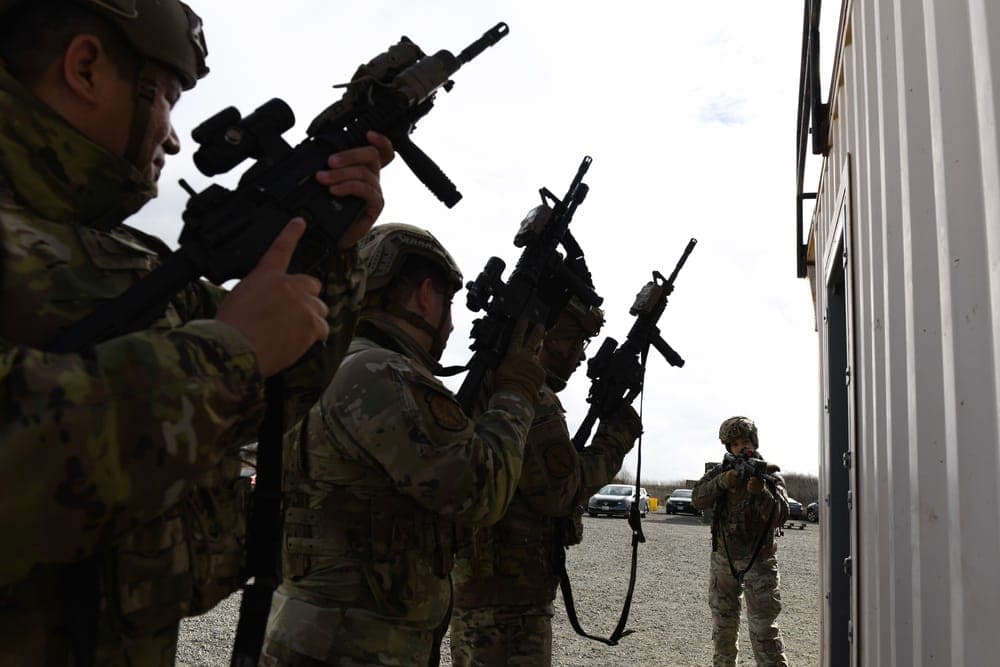 Security Forces Airmen conducting AFFORGEN pre-deployment training