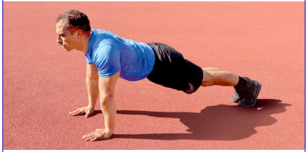High plank reach-outs — frame 1