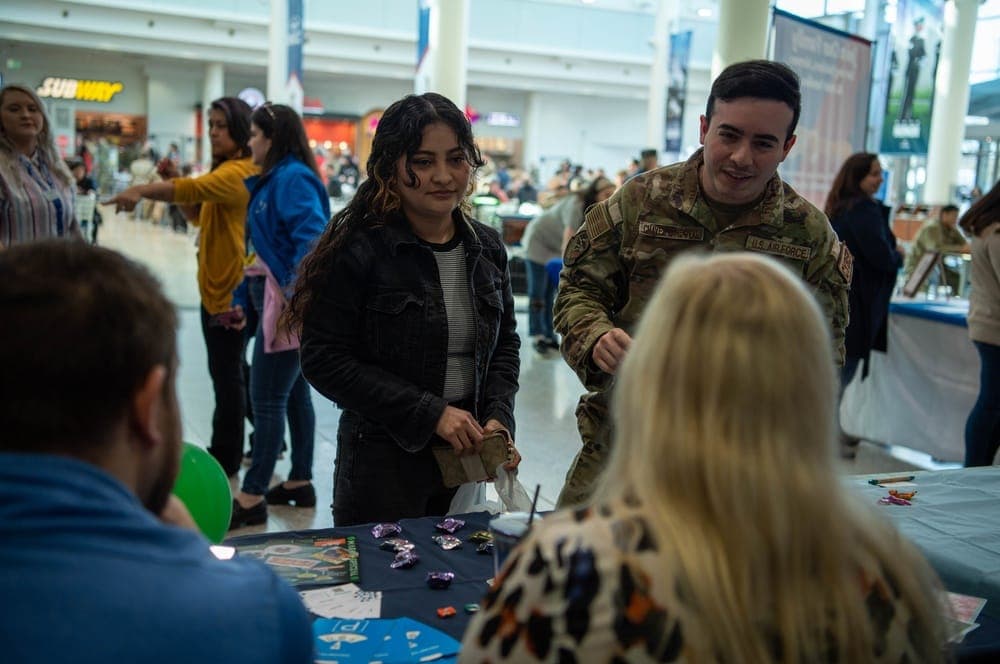 Military spouse working at an on-base facility overseas