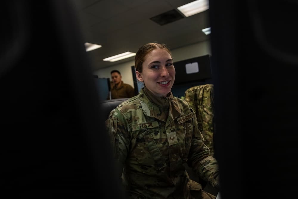 Airman out-processing at TMO office before PCS move