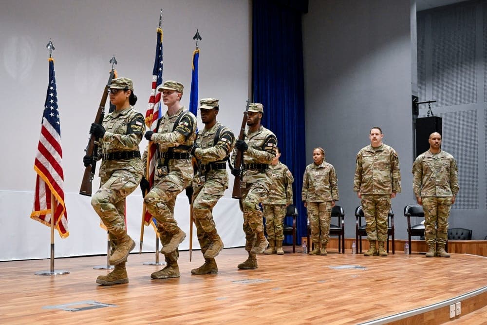 Senior NCO promotion ceremony with Chief Master Sergeant receiving new rank