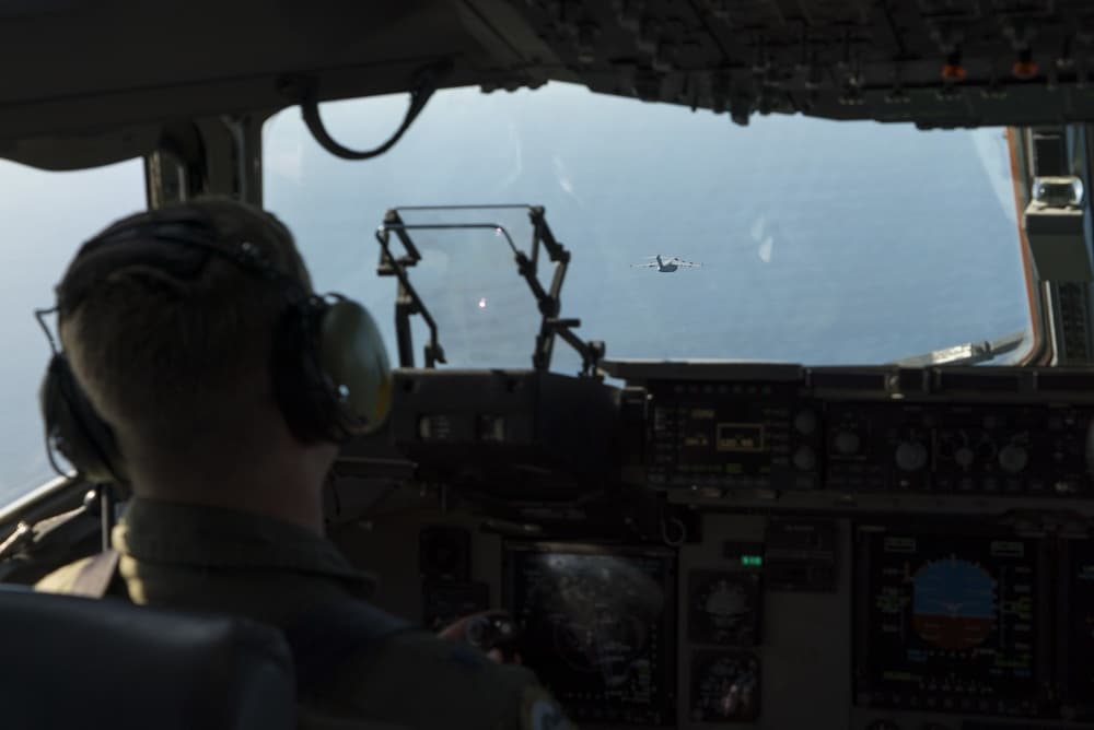 Air Force Reserve C-17 Globemaster III during joint airlift operations