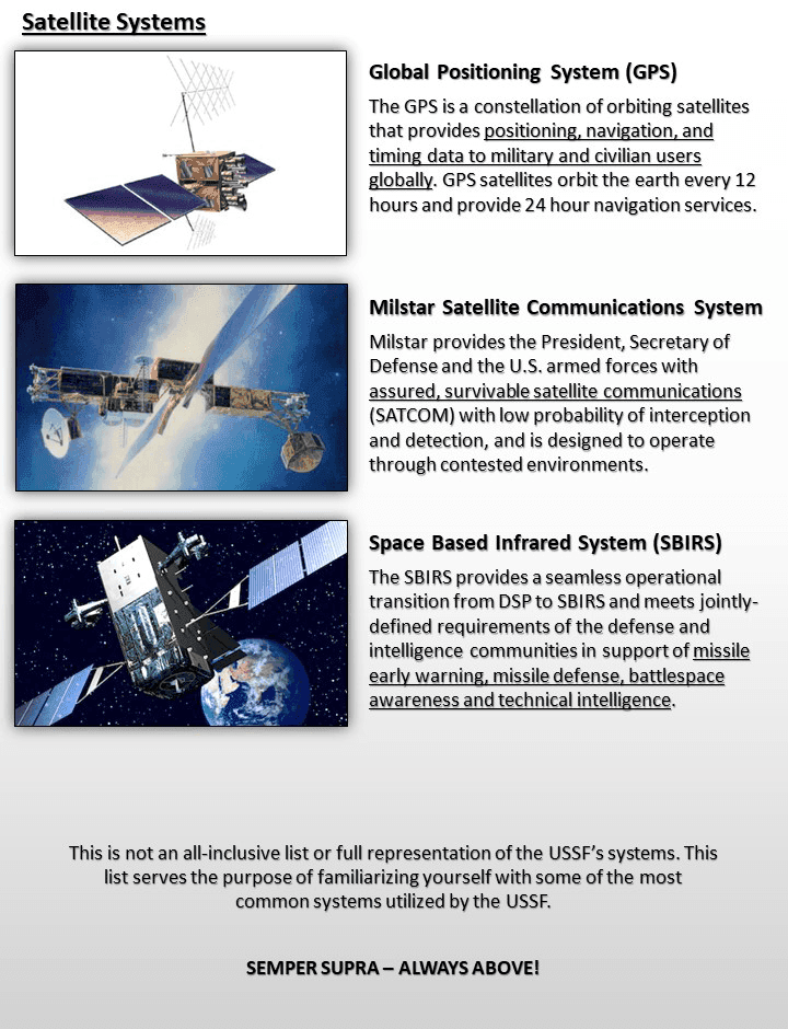 Space Force satellite system cards page 2