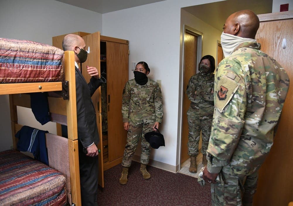 Tech school dormitory room at a major AETC training base