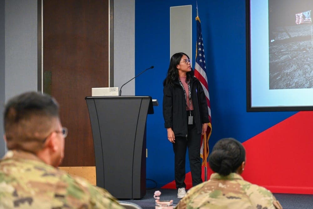 NASA SkillBridge representatives visiting an Air Force base