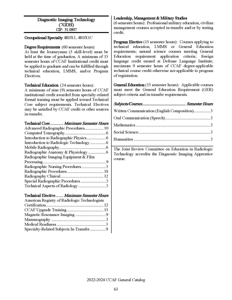 CCAF Diagnostic Imaging Technology